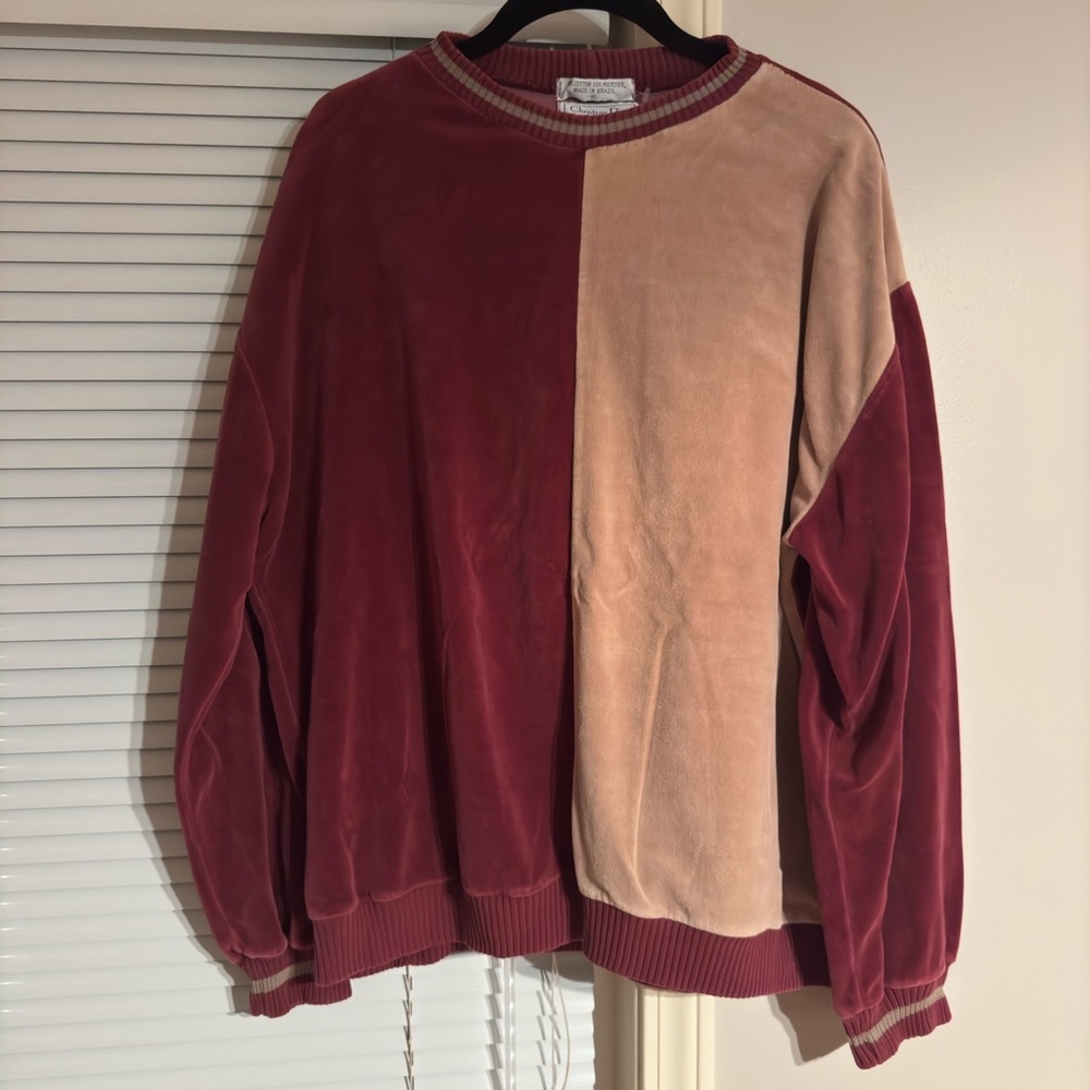 Vintage Christian Dior Two Toned Velour Sweatshirt